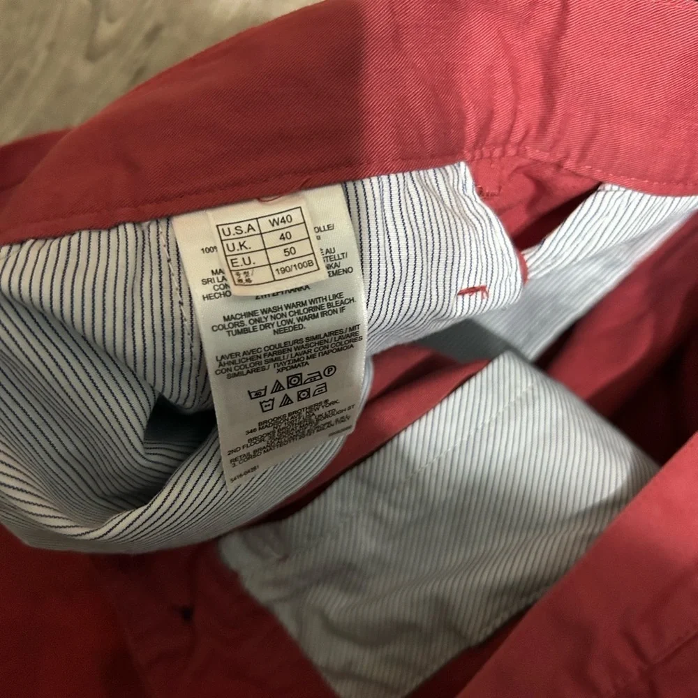 Brooks Brothers 346 Classic Red 💯 Cotton Chino flat Shorts size W40